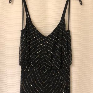 Adrianna Papell navy beaded gown